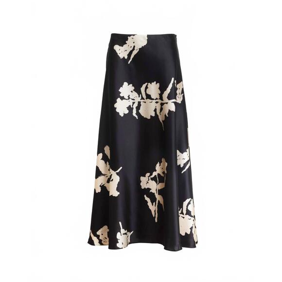 NEW TANYA TAYLOR beth skirt in dark fig/cream multi - Picture 6 of 6